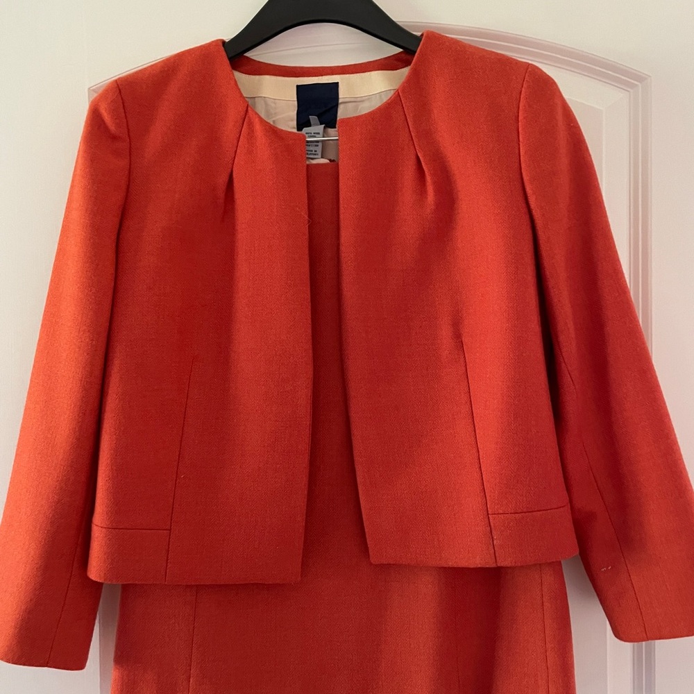 J. Crew Orange Blazer Structured Open-Front Design